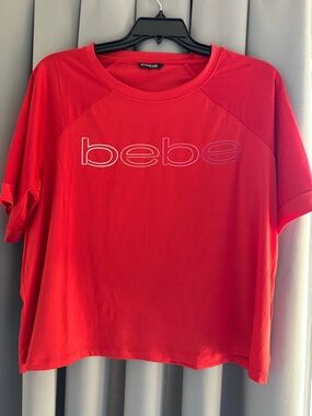 bebe Sport Bright Red Stretch Tee